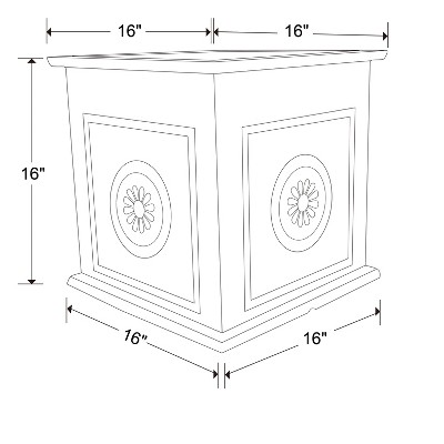 Navy Ceramic Square Outdoor/Indoor Planter, 18.25"