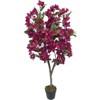 Bougainvillea Artificial Tree, 4ft Tall Plastic Potted Artificial Flower Trees for Home Office Decor,Fake Potted Green Plant for Housewarming Gift - 3 of 4