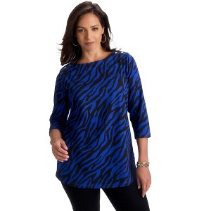 Jessica London Stretch Cotton Boatneck Tunic - 1 of 4