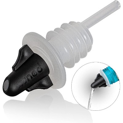 Pouro Oil & Vinegar, Spirits, Liquor, Wine Bottle Pourer Spout,Twist to Open and Pour, Twist to Close and Store Black