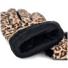 Women's Brown Leopard Print Gloves With Fleece Lining And Touch Screen - 4 of 4