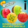 SCS Direct Gaga Fruit Themed Playground Balls (4 Pack) w Air Pump- Durable 8.5 Inch Rubber Balls for Recess Dodgeball, Kickball - 2 of 4