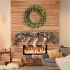 Aurio 48" Pre-lit Bristol Pine Christmas Artificial Wreath with Twinkling Warm White LED Lights - 2 of 2