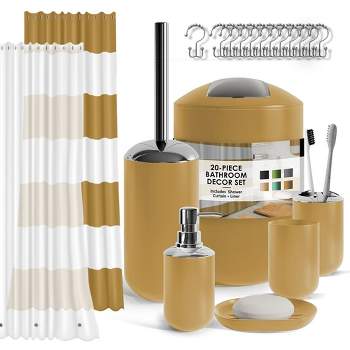 Nestl 20 Piece Complete Bathroom Accessories Set with Shower Curtain and More
