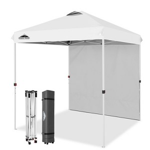 EAGLE PEAK 6.6x6.6 Pop Up Canopy Tent with One Sidewall, 8 Stakes and 4 Ropes - 1 of 4
