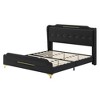PAGED King Size Platform Bed with Headboard, Modern PU Leather Upholstered Bed Frame for Kids, Teens, Adults, No Box Spring Required - 2 of 4