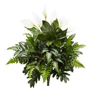 Nearly Natural 27-in Mixed Spathiphyllum Artificial Plant (Set of 2) - 1 of 1