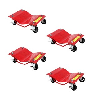Car Dolly Capacity Heavy Duty Wheel Dollies for Moving Vehicles - 3" Steel Wheels with Tire Protection - Fits Cars, SUVs - 1 of 4