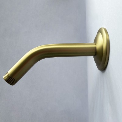 DOMETOUR Shower Arm with Flange, 1/2 NPT Tapered Threads, Rain Shower Head Arm, Wall Mount Shower Extension Arm