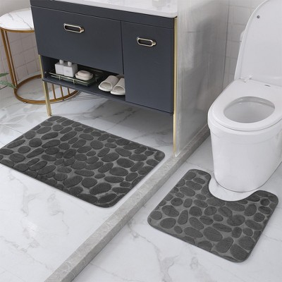 2-piece set of bathroom floor mats, carpet, bathroom floor mat set, bathroom floor mat set, absorbent floor mat, bath mat set