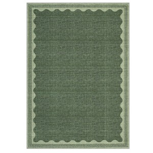 Washable Modern Bordered Rug Non Slip Low Pile Rug Soft Contemporary Throw Floor Cover Foldable Indoor Carpet for Living Room Bedroom Nursery - 1 of 4