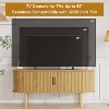 COUCHETA 47" Modern TV Stand with Sliding Doors - Walnut Entertainment Center for 80" TVs, Storage Media Console - 4 of 4