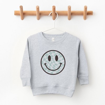The Juniper Shop Checker Board Smiley Face Toddler Graphic Sweatshirt