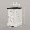 Vynxaria Farmhouse End Table Distressed White, Charging Station (2 AC/2 USB Ports), Storage Cabinet, Anti-Tipping Design, 14.2"W×17.3"D×25.2"H - 4 of 4