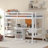 NicBex Full Size Bunk Bed with Desk Loft Bed Pine Frame Bed Frame with Writing Board, Lockers, Guardrails and Ladder, No Box Spring Required - 2 of 4