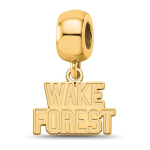 Black Bow Jewelry 14k Yellow Gold Plated Sterling Silver Wake Forest Demon Deacons NCAA Bead Charm - 1 of 4