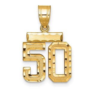Black Bow Jewelry 14k Yellow Gold, Varsity Collection, Small D/C Pendant Number 50 - 1 of 3