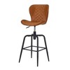 VECELO Bar Stool Faux Leather Counter Height Barstool with Metal Legs and Footrest, Brown - 4 of 4