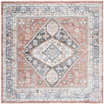 Handmade Blue Synthetic Square Area Rug 59"