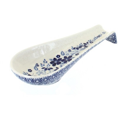 Blue Rose Polish Pottery Elizabeth Large Spoon Rest