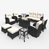 LayinSun Outdoor Patio Furniture Set, Black Rattan Wicker Sectional Swivel Rocker Chairs Sets - 2 of 4