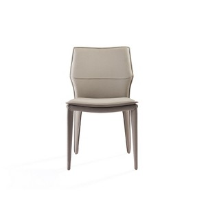 HomeStock 36 in.  White Faux Leather Dining Chair Set of 1 for a chic choice for modern décor and contemporary living elegance - 1 of 3