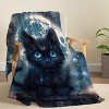 Lomsoe Cat Print Flannel Blanket - All Seasons Soft and Warm Throw Blanket for Napping, Camping, Travel, Office - 3 of 4