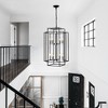 TOBILI 18" Modern 8-Light Black & Chrome Geometric Pendant Chandelier, Industrial Metal Frame,Adjustable Hanging Light for Living Room (No Bulbs) - 4 of 4