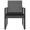 vidaXL Patio Dining Chairs Set of 2, Industrial Style Outdoor Seating, Made with Durable Dark Gray PP Rattan and Powder-Coated Steel Frame - 3 of 4
