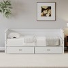 Twin Size Wood Daybed with Two Drawers/ Trundle for Kids and Teens Dorm or Bedroom, 4W-ModernLuxe - 2 of 4