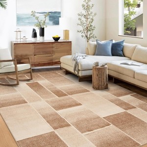 Fulvari Washable Indoor Runner Rug with Rubber Backing,Modern Geometric Patchwork Aesthetic Carpet for Bedroom,Hallway - 1 of 4