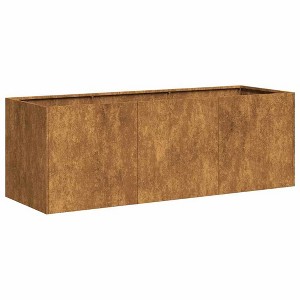 vidaXL Weathering Steel Garden Planter Box - 47.2"x15.7"x15.7" Rectangular Rusty Brown Pot for Plants, Vegetables, Herbs - Patio/Outdoor Use - 1 of 4