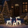 Angel Sar 3-Piece Lighted Tinsel Reindeer Family Set, 110 LED White Deer Decor with Red Bows, 2.4FT Outdoor Indoor Christmas Decoration - 2 of 4
