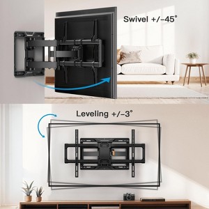 Pipishell UL Listed Full Motion TV Wall Mount for 42-84" TVs (up to 132 lbs), Fits 12"/16" Studs, Tool-Free Tilt, Max VESA 600x400mm - 1 of 4