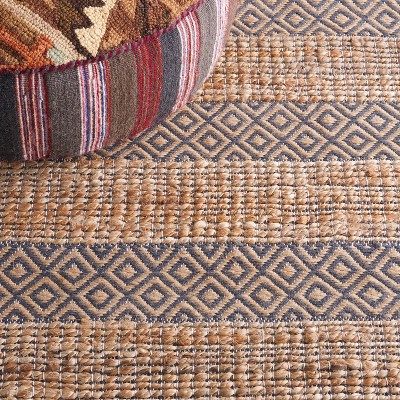 Handwoven Charcoal & Natural Cotton 9' x 12' Area Rug