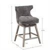 OUTSUPPLY Swivel Counter Stool, 360° Rotation, Solid Wood Legs & Silver Nailhead Trim - 2 of 4