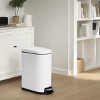 SEVOBAL Trash Can Kitchen Garbage Can Trash Cans Rectangle Stainless Steel with Soft Close Lid Step Foot Pedal Bathroom Toilet, White, 19"*14"*9" - 3 of 4