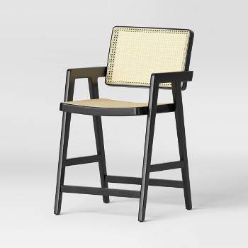 Wood Framed Woven Panel Counter Height Barstool - Threshold™