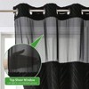 No Hook Shower Curtain and Liner Set, Boho Style with See Through Top Window, Dark Black 71Wx74H - 4 of 4