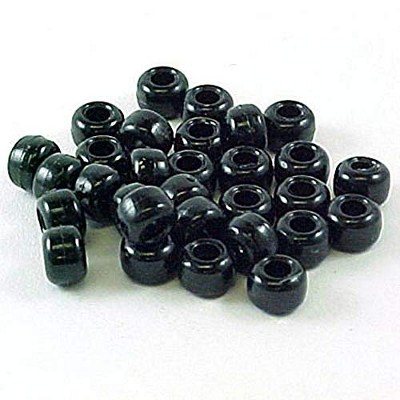 John Bead 1000pcs 9mm Plastic Crow Beads Black Pony Bead