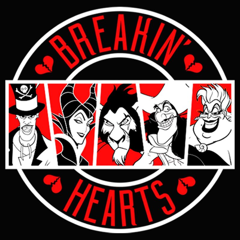 Juniors Womens Disney Villains Valentine's Day Breakin' Hearts Racerback Tank Top, 2 of 6