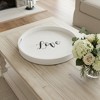 HomeRoots 14" Gray And Black Love Round Serving Tray With Handles - 2 of 4