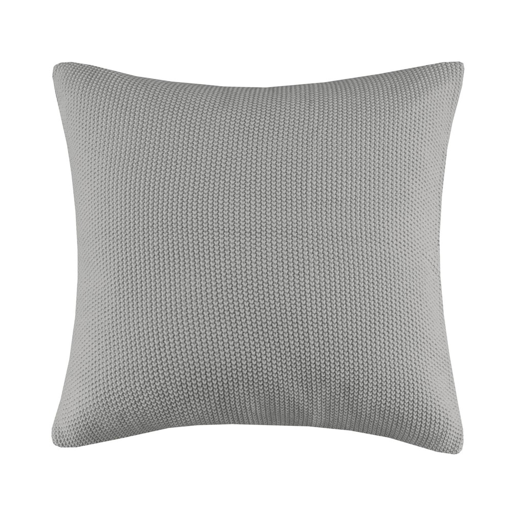 Photos - Pillowcase 26"x26" Oversized Bree Knit Square Throw Pillow Cover Gray - Ink+Ivy