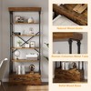 5 Tier Vintage Bookshelf with Drawer, 81.3" Tall Bookcase Metal Frame Shelf Display Shelf Storage for Home Office, Living Room, Bedroom - 3 of 4