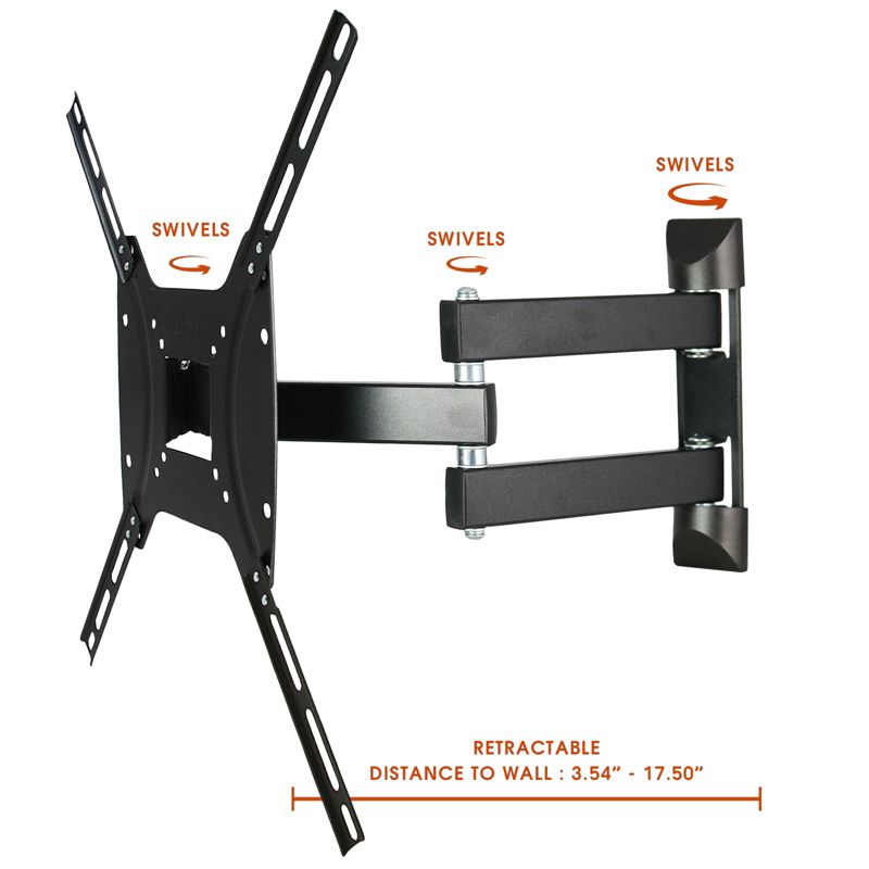 MegaMounts Full Motion, Tilt and Swivel Single Stud Wall Mount for 26-55 Inch  LCD, LED, and Plasma Screens, 2 of 11
