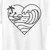 Women's - Instant Message - Heart Ocean Line Art Short Sleeve Graphic T-Shirt - 2 of 4