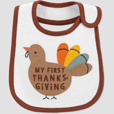 Baby 'My First Thanksgiving' Bib - Just One You® made by carter's White/Brown