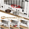 PAKASEPT 41.3” Dog Crate Furniture, Dog Crate with DIY Frame, Heavy Duty Wooden Dog Kennel, with Bowls, Dog Cage End Table, for Large Dogs(35-60 lb) - 3 of 4
