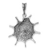 Black Bow Jewelry Sterling Silver Large Antiqued Spiral Seashell Pendant - 3 of 4