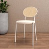 LeisureMod Velvet Dining Chair with Rattan Back, Set of 2 Side Kitchen Chair with Stainless Steel Base Euston Collection - 2 of 4